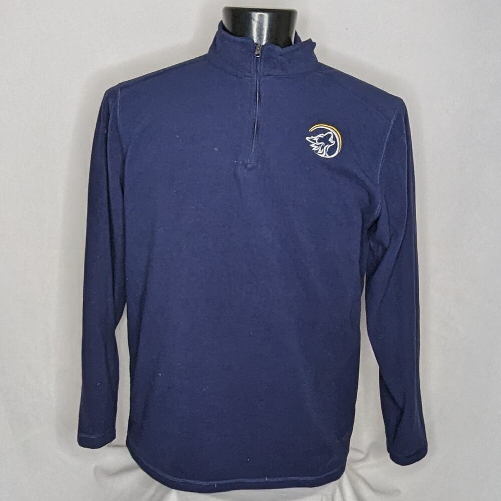 Ecorevive Men's Fleece 1/4 Zip Pullover Sweater Medium Blue